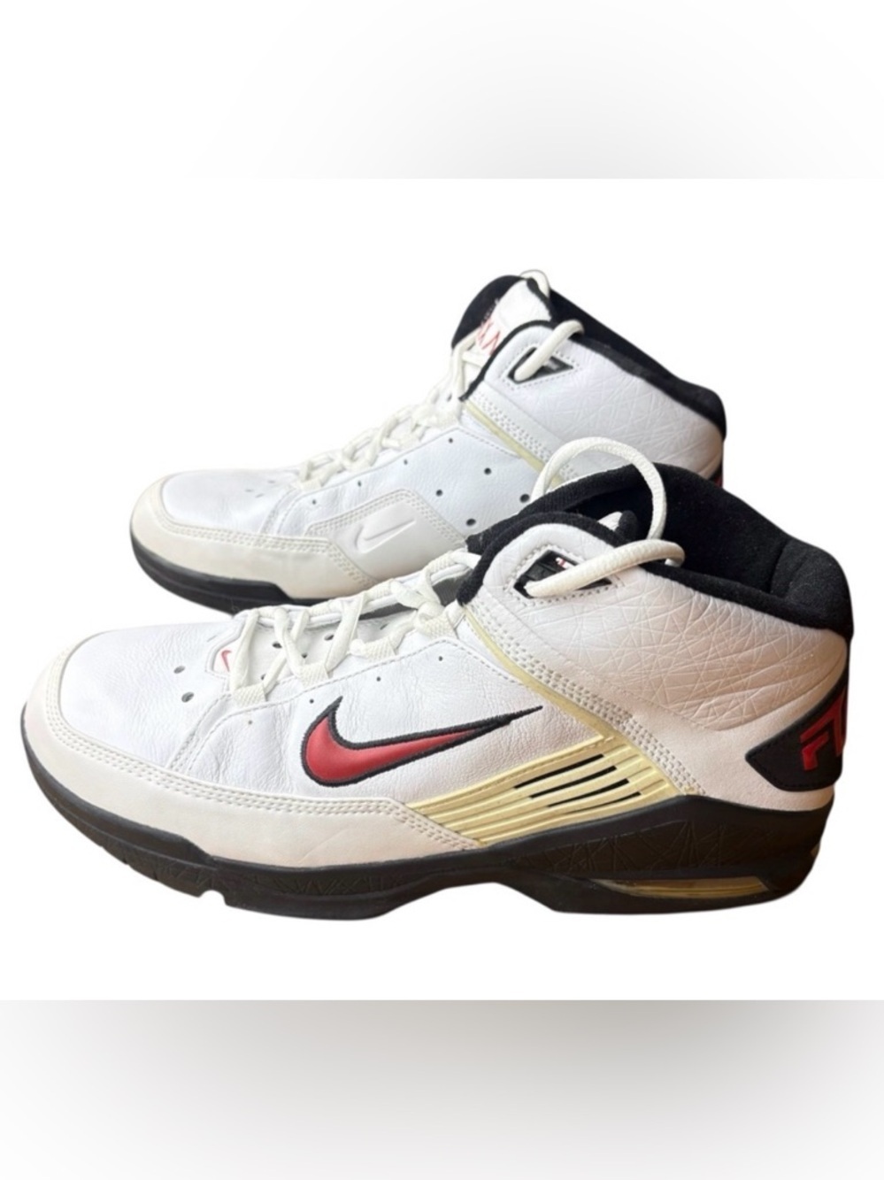 Nike Air Max Fire Basketball Shoes White Red Black High Top Men’s Red Swoosh